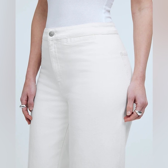 NWOT Madewell Curvy Emmett Wide-Leg Jean in Tile White: Welt Pocket Edition- 26 - Picture 4 of 9